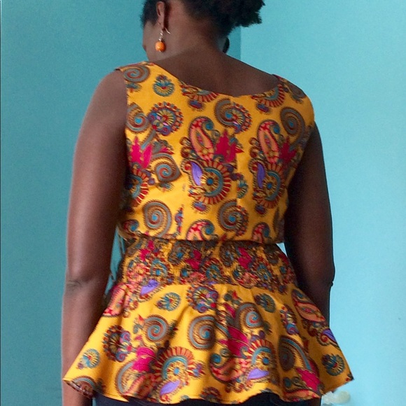 ❌🚫SOLD 🛑Multi-colored Peplum Top - Picture 3 of 6